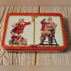 2 Decks 1995 COCA-COLA CHRISTMAS NOSTALGIA PLAYING CARDS IN COLLECTABLE TIN